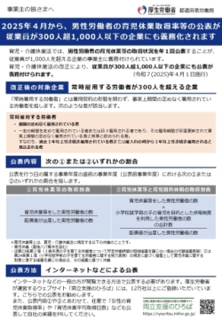 男性の育児休業取得率等の公表について（バナー）